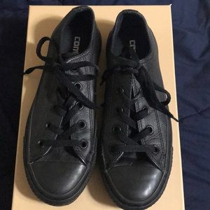 Black leather Converse All Star